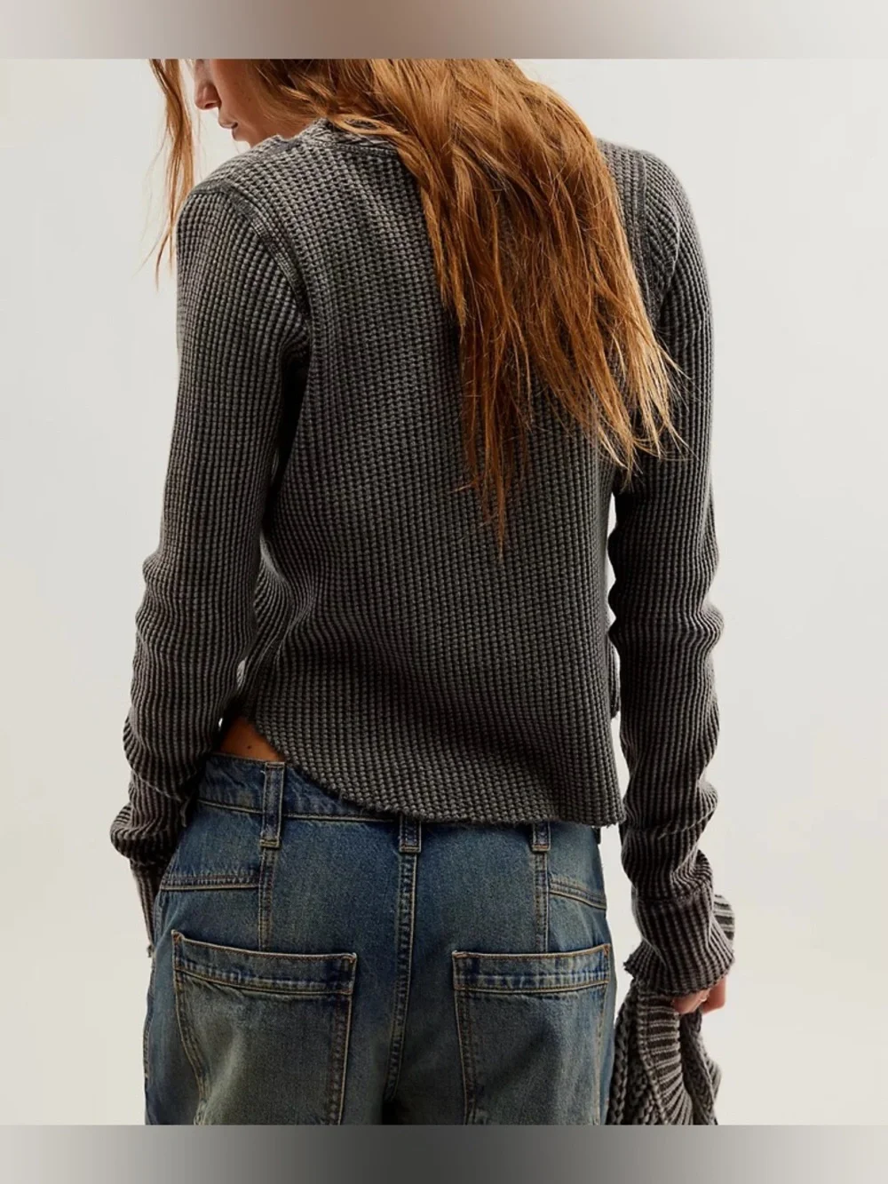 NWOT Free People FP One Colt Thermal - charcoal grey black - Large - Picture 5 of 9